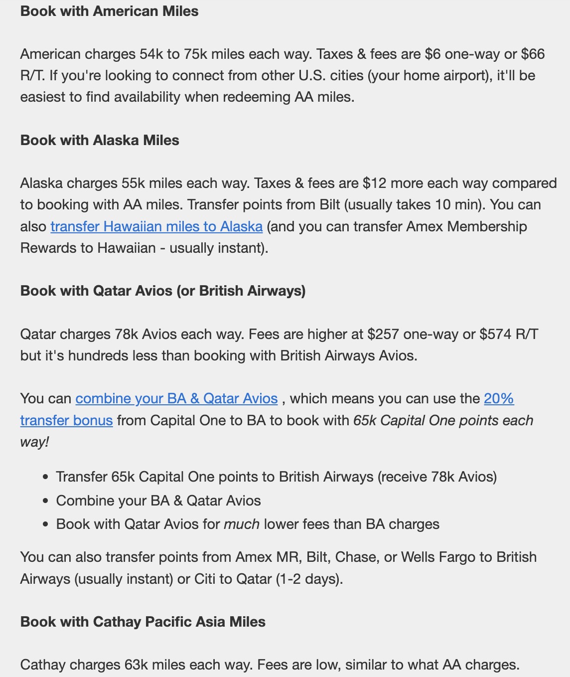 American Airlines business class booking information