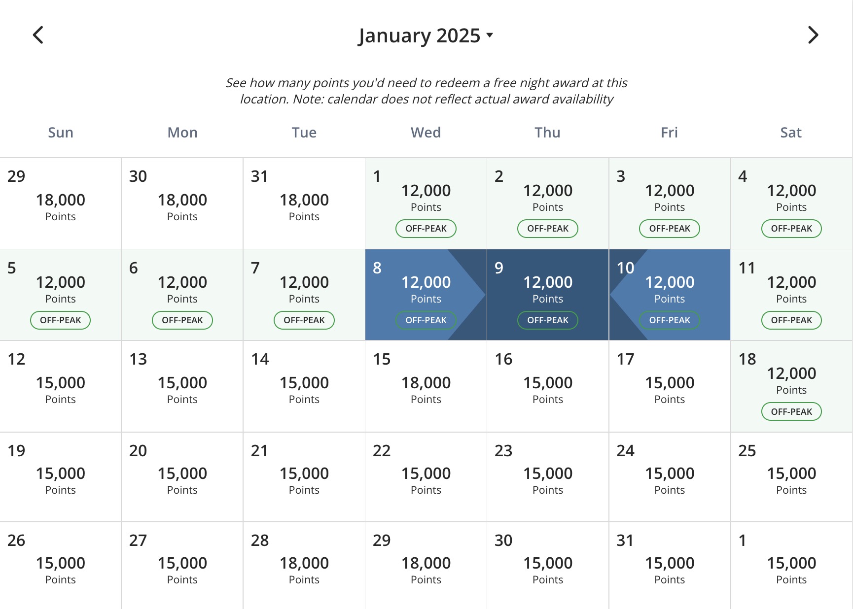 Award calendar january