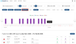 award fares aircraft filter