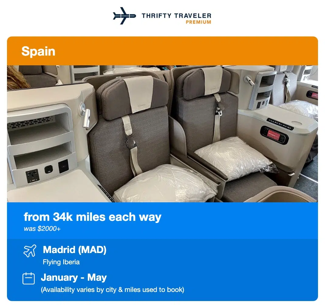 iberia business class alert