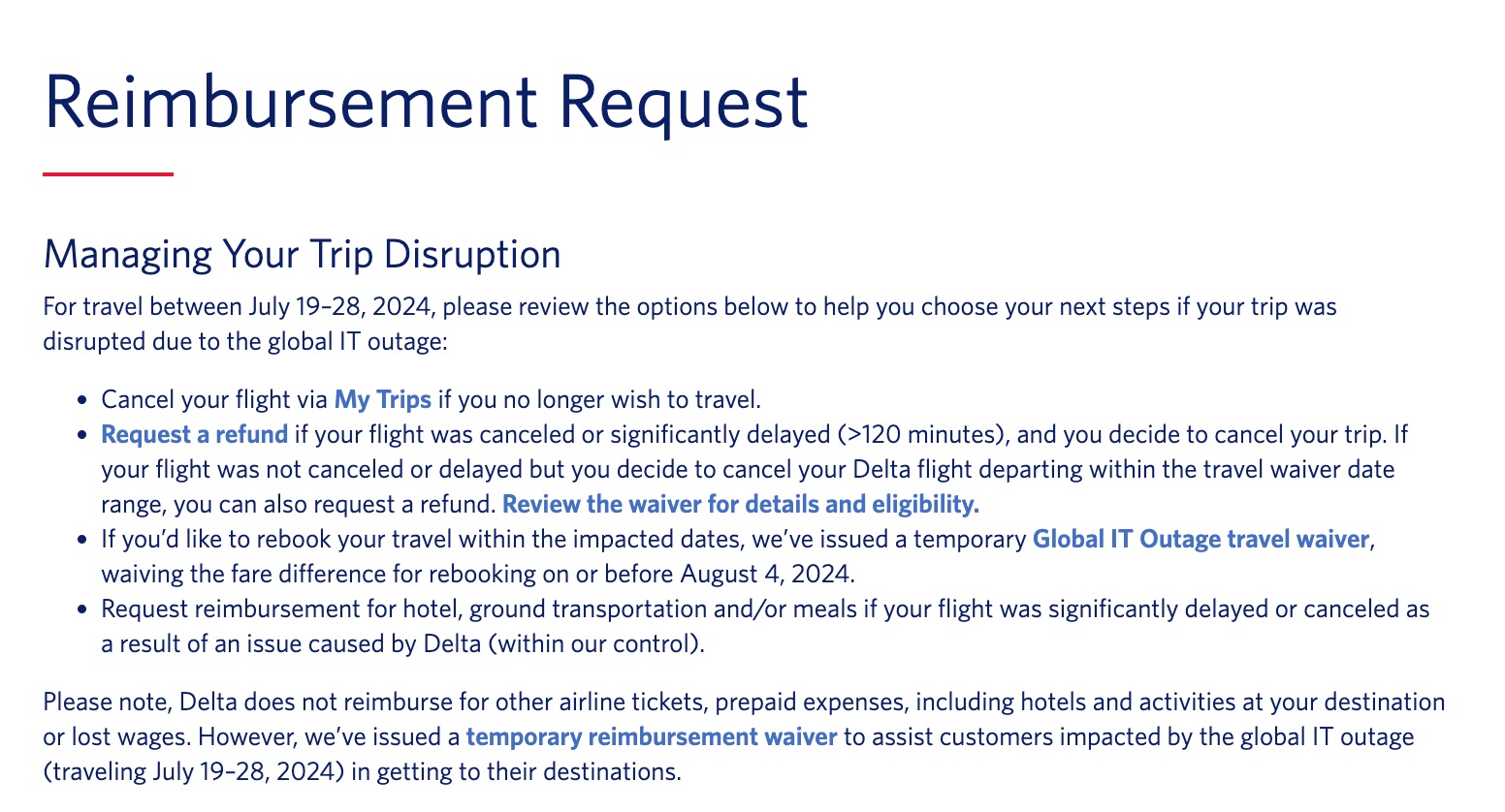 delta reimbursement form