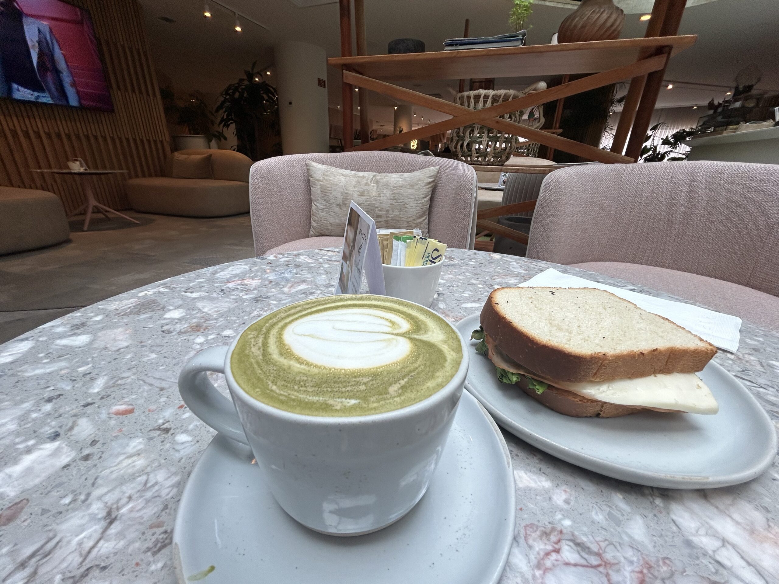 Matcha and sandwich