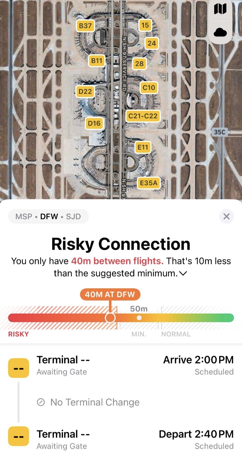 Risky connection on Flighty Pro