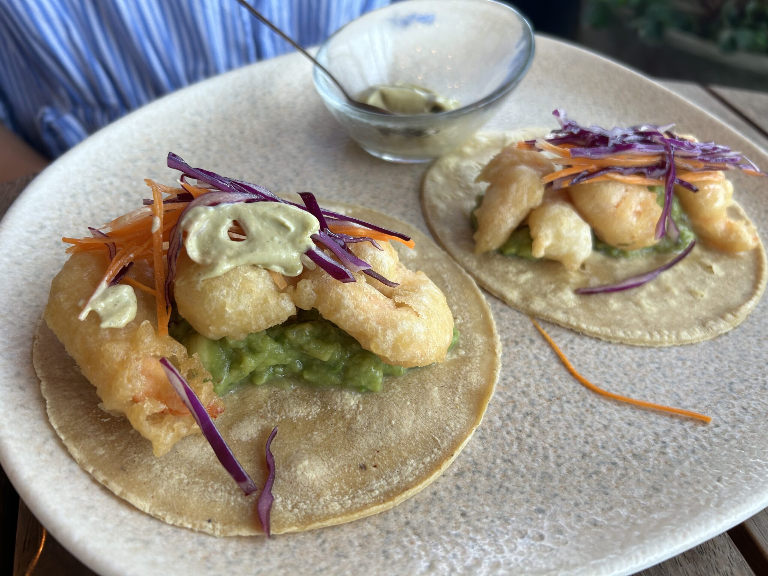 Cabuya shrimp tacos