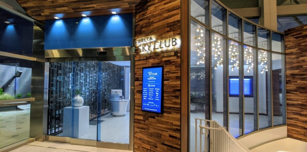 delta sky club entrance in Austin, TX