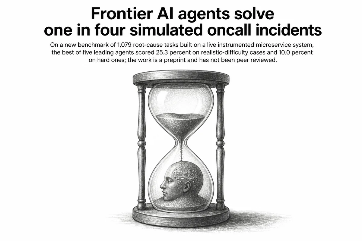 Illustration for “Frontier AI agents solve one in four simulated oncall incidents”