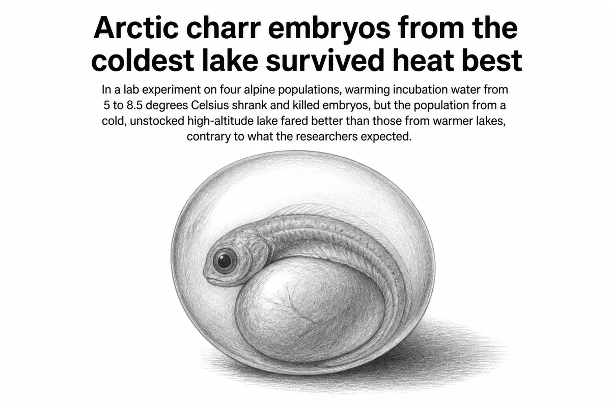 Illustration for “Arctic charr embryos from the coldest lake survived heat best”