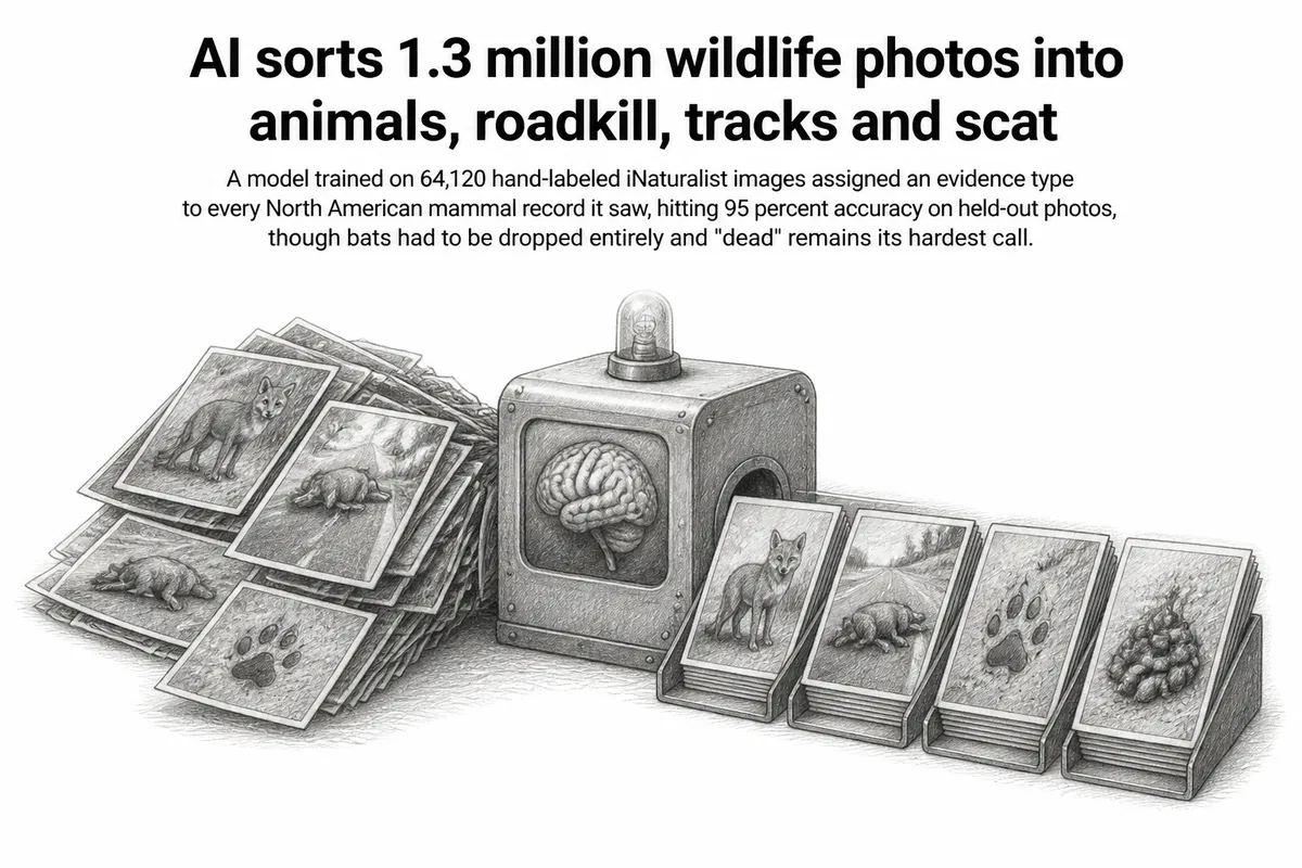 Illustration for “AI sorts 1.3 million wildlife photos into animals, roadkill, tracks and scat”